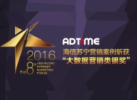 AdTime&海信苏宁营销案例斩获“大数据营销类银奖”